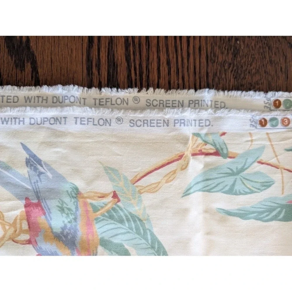 Jean B 5th Avenue Floral Bird Fabric 2 Yard 79x54 Polished Curtain Panel Cottage